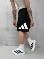 AD Büyük Baskılı Oversize Şort - Siyah - Görsel 4
