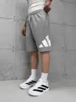 AD Büyük Baskılı Oversize Şort - Gri - Görsel 3