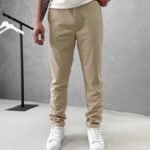 Fit Rahat Pamuklu Yumuşak Kumaş Jogger Pantolon - Krem