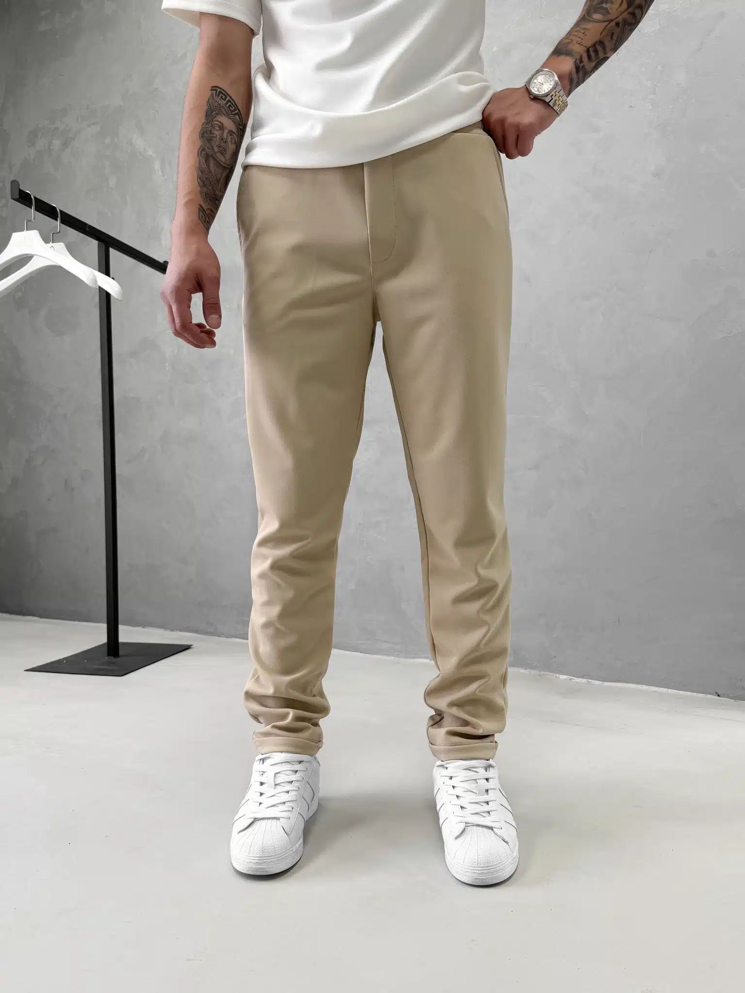 WhatsApp Image 2026-04-30 at 13.32.23rty Fit Rahat Pamuklu Yumuşak Kumaş Jogger Pantolon - Krem - Görsel 1