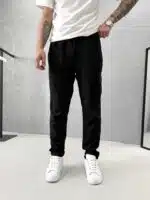 Fit Rahat Pamuklu Yumuşak Kumaş Jogger Pantolon - Siyah