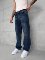 Premium İmzalı Seri Baggy Pantolon - Lacivert Tint Kar Kimyasal Bıyık 2012