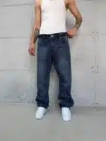 Premium İmzalı Seri Baggy Pantolon - Taşlamalı İndigo 2011 - Görsel 3