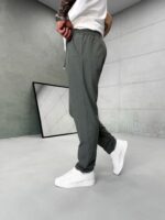 Premium İmzalı Seri Yumuşak Keten Kumaş Pantolon -Haki Yeşil - Görsel 4