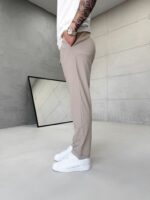 Premium İmzalı Seri Yumuşak Keten Kumaş Pantolon - Krem - Görsel 4