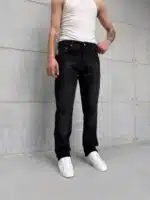 Premium İmzalı Seri Regular Fit Pantolon - Taşlamalı Kimyasal Siyah 1003