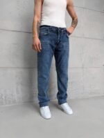 Premium İmzalı Seri Regular Fit Pantolon - Lacivert Kimyasal Taşlamalı 1012