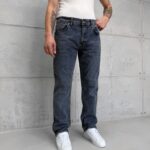 Premium İmzalı Seri Regular Fit Pantolon - Gri / Kahve Tint Taşlamalı Kimyasal Bıyık 1010