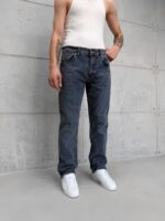 Premium İmzalı Seri Regular Fit Pantolon - Gri / Kahve Tint Taşlamalı Kimyasal Bıyık 1010