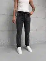 Premium İmzalı Seri Regular Fit Pantolon - Taşlamalı Koyu  Gri 1002