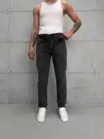 Premium İmzalı Seri Regular Fit Pantolon - Taşlamalı Koyu  Gri 1002 - Görsel 3