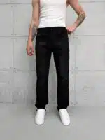 Premium İmzalı Seri Regular Fit Pantolon - Taşlamalı Koyu Siyah 1004 - Görsel 2