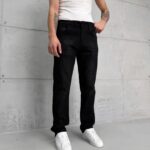 Premium İmzalı Seri Regular Fit Pantolon - Taşlamalı Koyu Siyah 1004