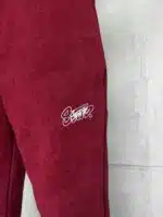 ST Nakış Detaylı Yıkamalı Stoper Paça Baggy Eşofman - Bordo - Görsel 4