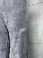 ST Nakış Detaylı Yıkamalı Stoper Paça Baggy Eşofman - Gri - Görsel 4