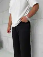 Baggy Kumaş Pantolon - Siyah - Görsel 2
