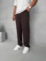 Baggy Kumaş Pantolon - Kahverengi