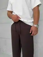 Baggy Kumaş Pantolon - Kahverengi - Görsel 4