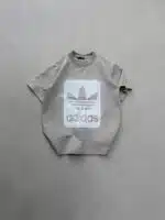 AD Göğüs Baskılı T-shirt - Gri