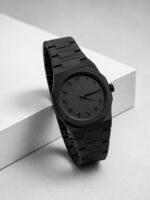 Retrograph Sekizgen Kasa Minimalist Kadranlı Analog Kol Saat  [ Siyah]