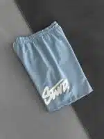 ST Büyük Baskılı Oversize Şort - Bebe Mavisi - Görsel 2