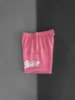 ST Büyük Baskılı Oversize Şort - Pembe - Görsel 2