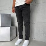 Premium İmzalı Seri Slim Fit Pantolon - Taşlamalı Kömür Gri