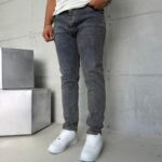 Premium İmzalı Seri Slim Fit Pantolon - Taşlamalı Kül Gri