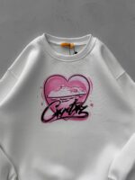 CRTS Heartline Baskılı Sweatshirt – Beyaz - Görsel 4