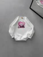 CRTS Heartline Baskılı Sweatshirt – Beyaz