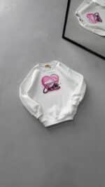 CRTS Heartline Baskılı Sweatshirt – Beyaz - Görsel 2