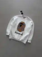 BP Plaid Ape Baskılı Sweatshirt – Beyaz - Görsel 2