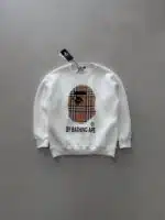 BP Plaid Ape Baskılı Sweatshirt – Beyaz