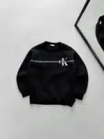 CK Göğüs Baskılı Sweatshirt – Siyah