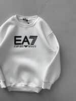 EA7 Göğüs Baskılı Sweatshirt – BEYAZ - Görsel 3