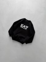EA7 Göğüs Baskılı Sweatshirt – SİYAH - Görsel 2