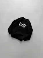 EA7 Göğüs Baskılı Sweatshirt – SİYAH - Görsel 2