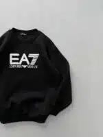 EA7 Göğüs Baskılı Sweatshirt – SİYAH - Görsel 3