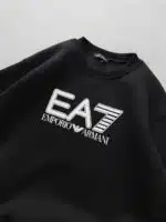 EA7 Göğüs Baskılı Sweatshirt – SİYAH - Görsel 4