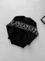 EA7 Göğüs & Kol Baskılı Sweatshirt – SİYAH - Görsel 2