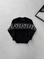 EA7 Göğüs & Kol Baskılı Sweatshirt – SİYAH