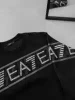 EA7 Göğüs & Kol Baskılı Sweatshirt – SİYAH - Görsel 3