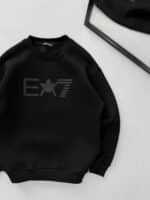 EA7 Göğüs Kabartma Baskılı Sweatshirt – SİYAH - Görsel 2
