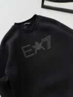 EA7 Göğüs Kabartma Baskılı Sweatshirt – SİYAH - Görsel 3