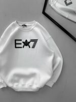 EA7 Göğüs Kabartma Baskılı Sweatshirt – BEYAZ - Görsel 2