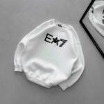 EA7 Göğüs Kabartma Baskılı Sweatshirt – BEYAZ