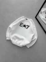 EA7 Göğüs Kabartma Baskılı Sweatshirt – BEYAZ