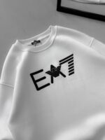 EA7 Göğüs Kabartma Baskılı Sweatshirt – BEYAZ - Görsel 3