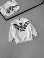 EA7 Göğüs Baskılı Reflektörlü Sweatshirt – BEYAZ - Görsel 2