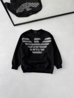 EA7 Göğüs Baskılı Reflektörlü Sweatshirt – SİYAH